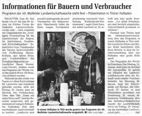 Der Presse wurde die 49. Maifelder Landwirtschaftswoche im Brohl's Hofladen vorgestellt.