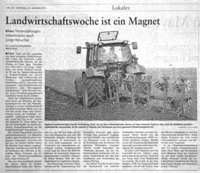 Landwirtschaftswoche ist ein Magnet - Veranstaltungen interessieren auch junge Besucher